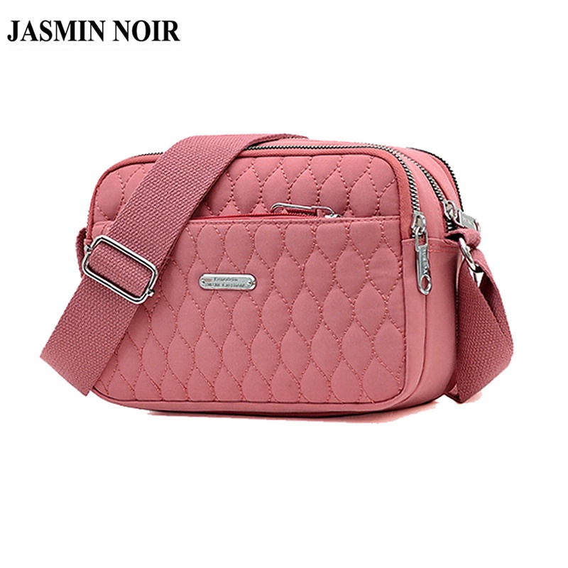 Túi đeo vai JASMIN NOIR bằng nylon dáng vuông nhỏ phong cách đơn giản hợp thời trang cho nữ