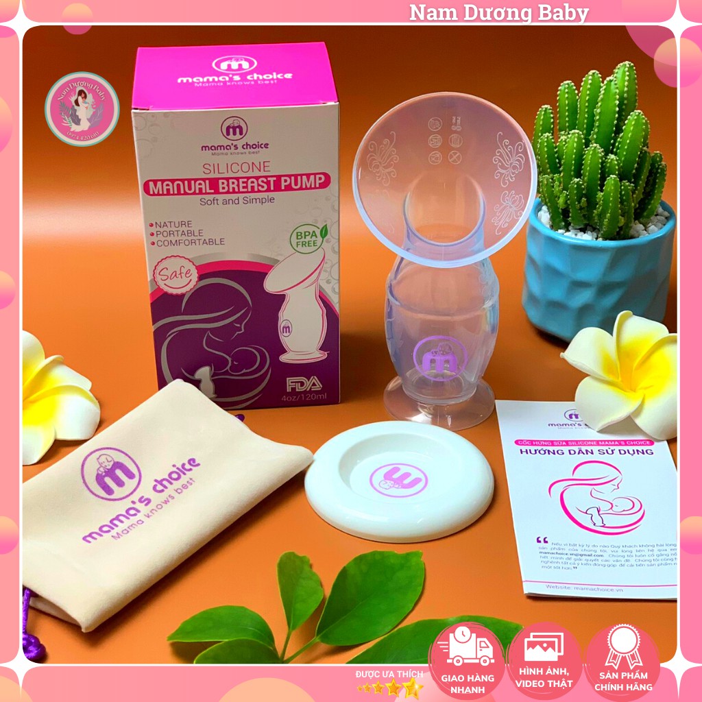 Cốc hứng sữa Mama's Choice [CHẤT LIỆU SILICON CAO CẤP] Siêu tiện lợi cho mẹ hút sữa, hứng sữa - Sử dụng thay Máy hút sữa