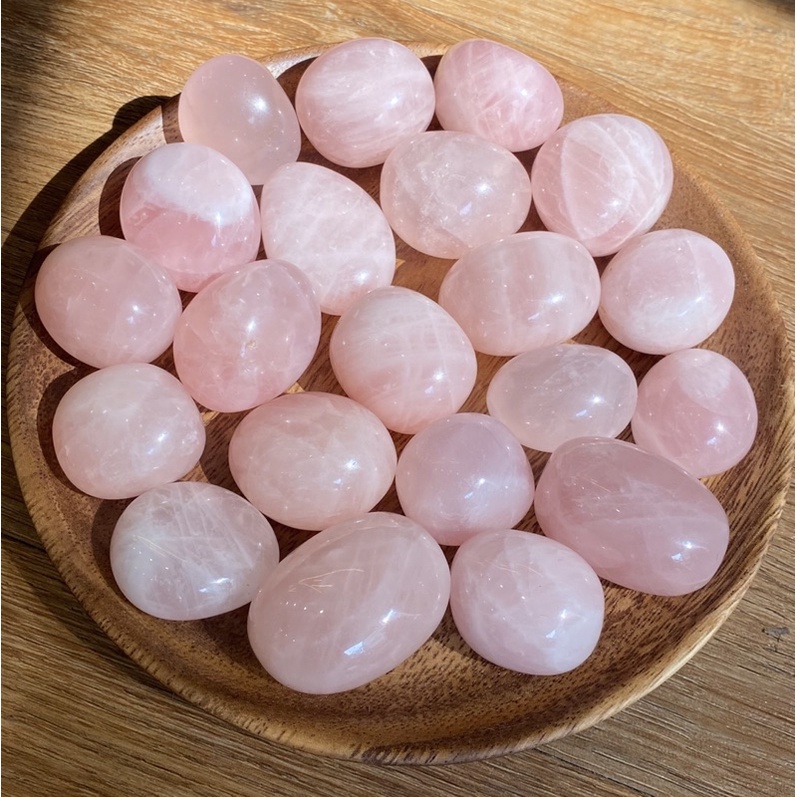 Viên sỏi đá Năng Lương Thạch Anh Hồng, Đá thiên nhiên mài bóng nhỏ đá Rose Quartz, đá Tumble Healing