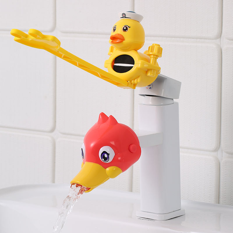 Dụng cụ nối dài vòi nước rửa tay bằng silicone chống văng hình hoạt hình đáng yêu cho trẻ em
