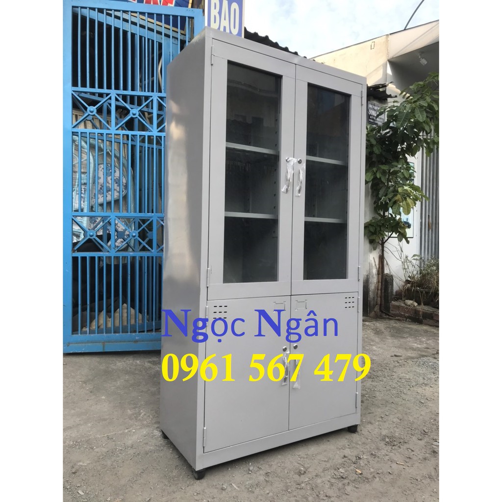 Tủ sắt hồ sơ mẫu kiếng 1m8x90 _HS-KM