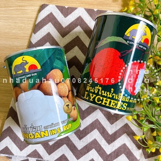 Một lon nhãn ngâm/ vải ngâm đường phèn Thái Lan có khóa lon 565gam