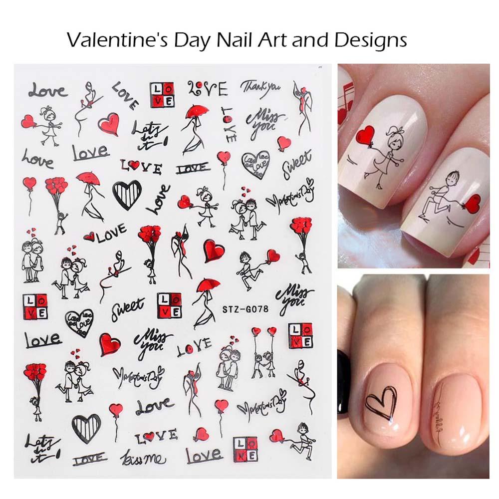 Miếng Dán Trang Trí Móng Tay 3D Cho Ngày Valentine