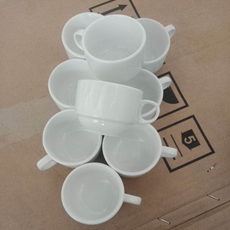 Tách Vuông Sứ Trắng Nhỏ 6*5cm <uống trà hay cafe