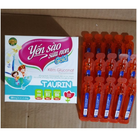 Siro Yến sào sữa non Gold giúp bé ăn ngon, tăng sức đề kháng - Hộp 20 ống