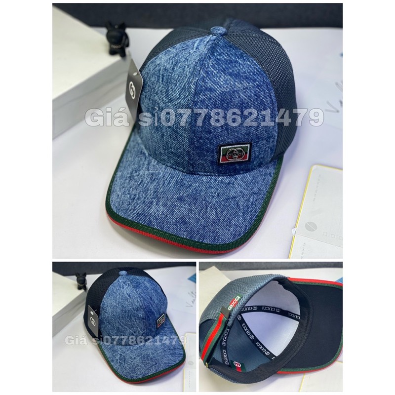Nón kết lưỡi trai jean phối lưới đơn giản thời trang nam nữ