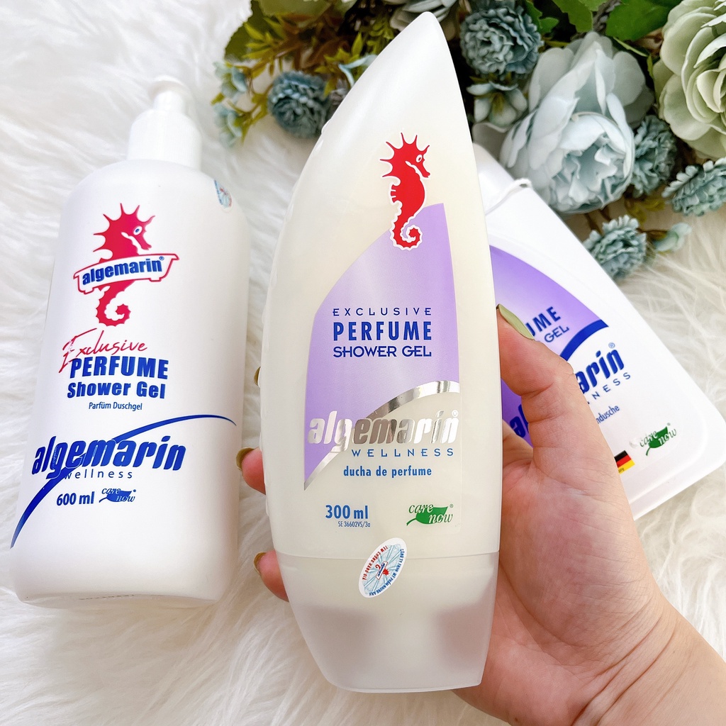 Sữa tắm cá ngựa ALGEMARIN  300ml/600ml, hương nước hoa chai nhọn - vòi vuông - chai có vòi loại mới