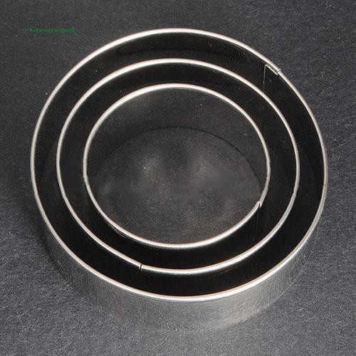Bộ 3 Khuôn Cắt Bánh Hình Tròn Bằng Thép Không Gỉ