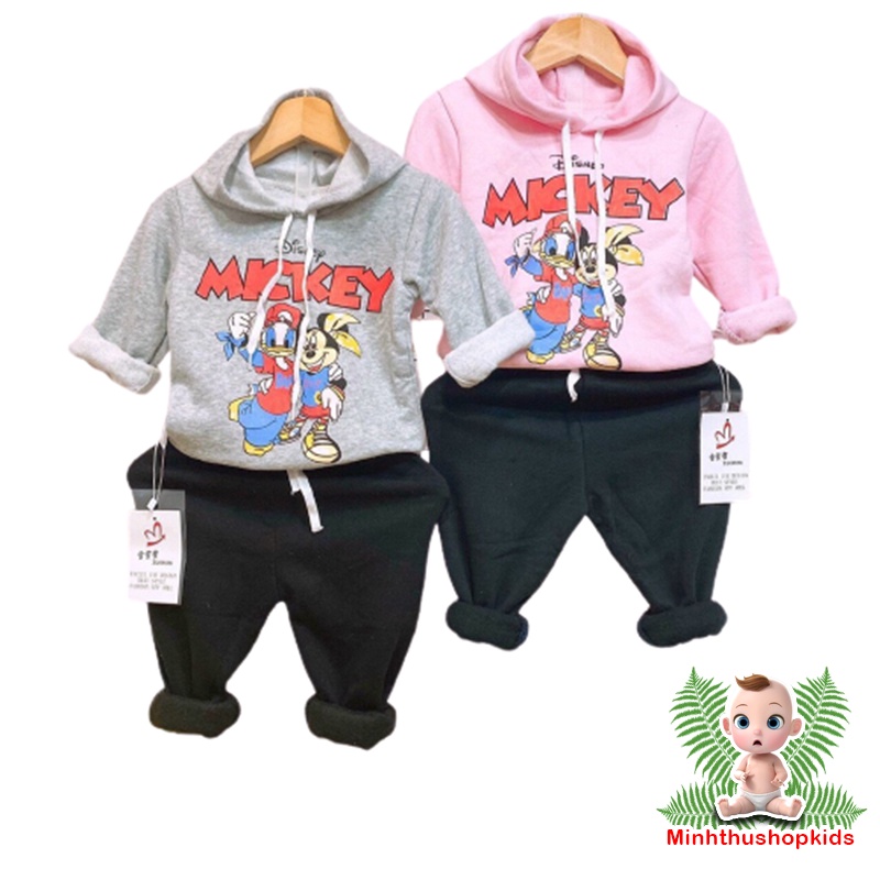 Bộ Nỉ Bông MICKEY Bé Trai / Bé Gái 8-19kg