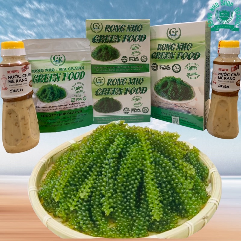 Combo Rong Nho Tách nước Geen Food Cao Cấp xuất Nhật - Hàng Cty Giòn ngon check mã vạch