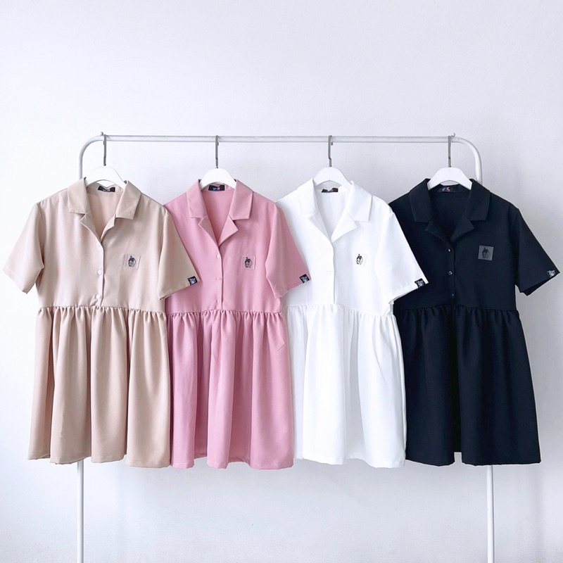 UPZ Đầm Babydoll Logo Hình (4 Màu)