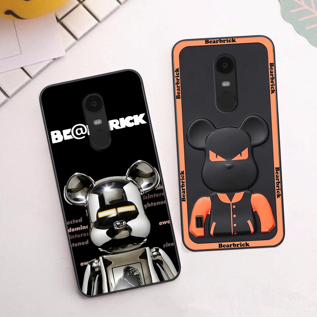 Ốp Xiaomi Redmi Note 4/ Note 4x / Redmi 5 Plus in hình gấu bearbrick nổi 3d siêu đẹp