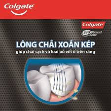 Bàn chải đánh răng Colgate 360 Gold Charcoal Spiral toàn diện xoắn kép 1 cây đơn