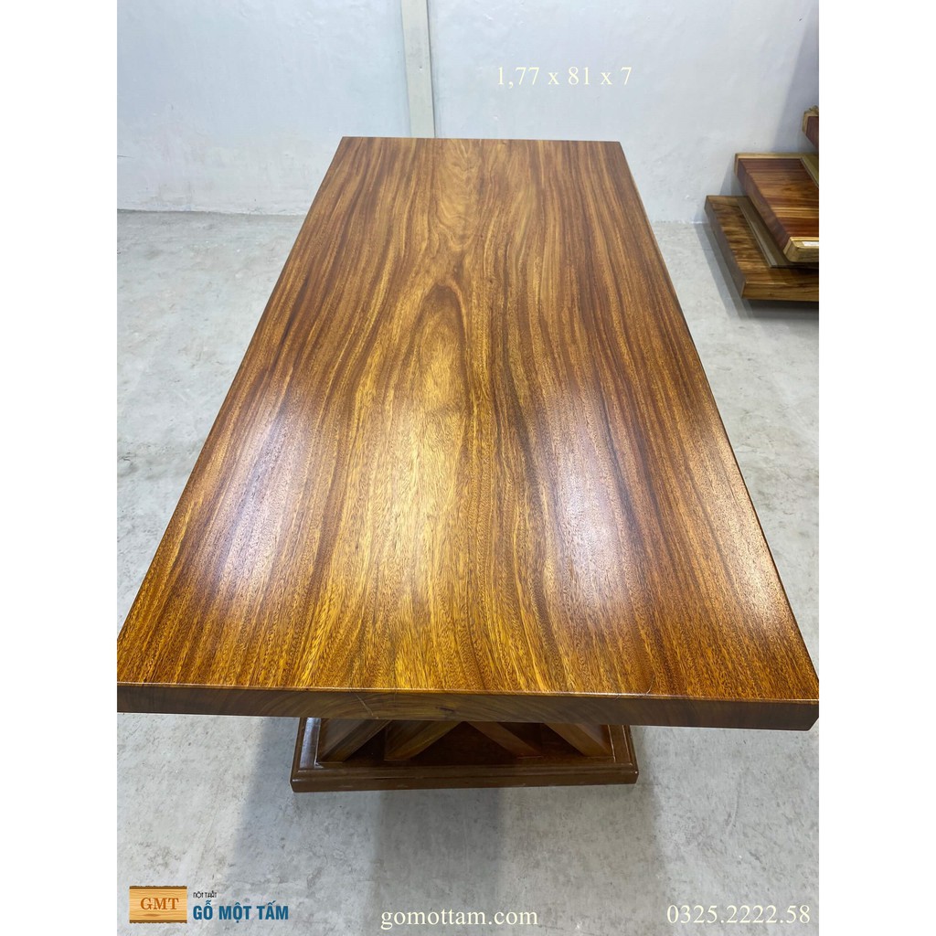 Bàn ăn gỗ tự nhiên nguyên tấm dài 1,77m x 81 x 7