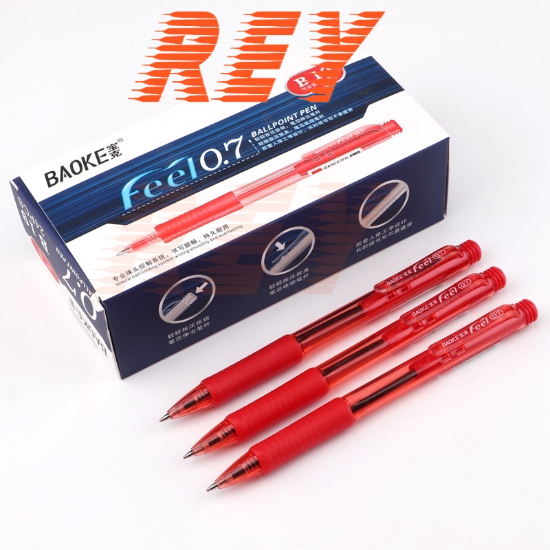 HỘP 24 cây bút bi dạng bấm ngòi 0.7mm Baoke B19