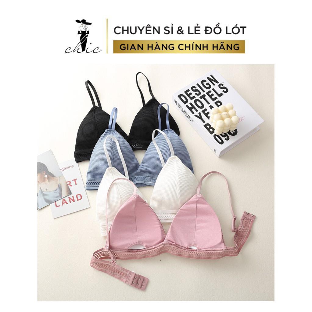 Áo Bra CBT2BRA07 Bra CHIC Chất Thun Cotton Gân Không Gọng Cài Sau Hot Hit Hàng Chất Bao Đẹp (Freesize 45-65kg)