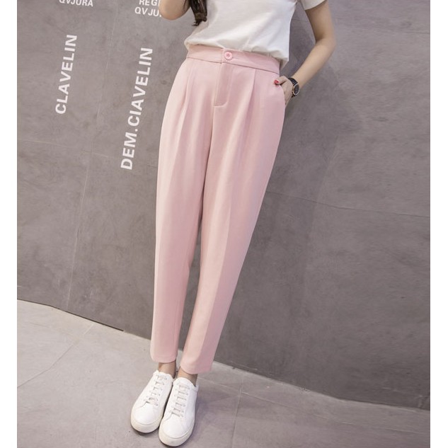 SUXI Quần Dài Nữ Ống Rộng Chất Liệu Chiffon Siêu Mỏng 4 Mùa