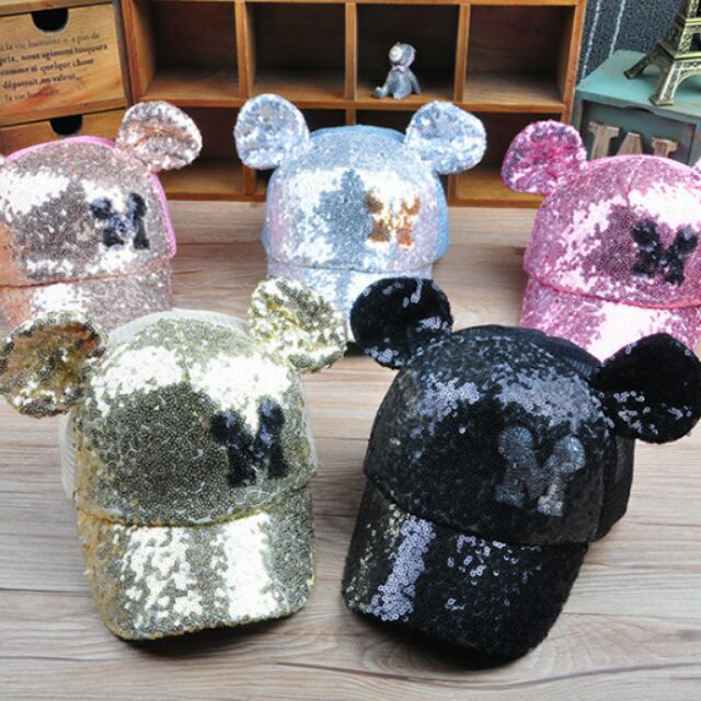 Nón hình Mickey phối kim sa