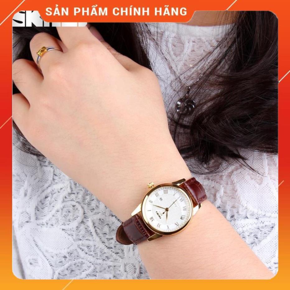 Đồng hồ nam nữ SKMEI 9058 dây da cao cấp, chống vô nước tuyệt đối,sang trọng,phong cách cổ điển,BH 12 th
