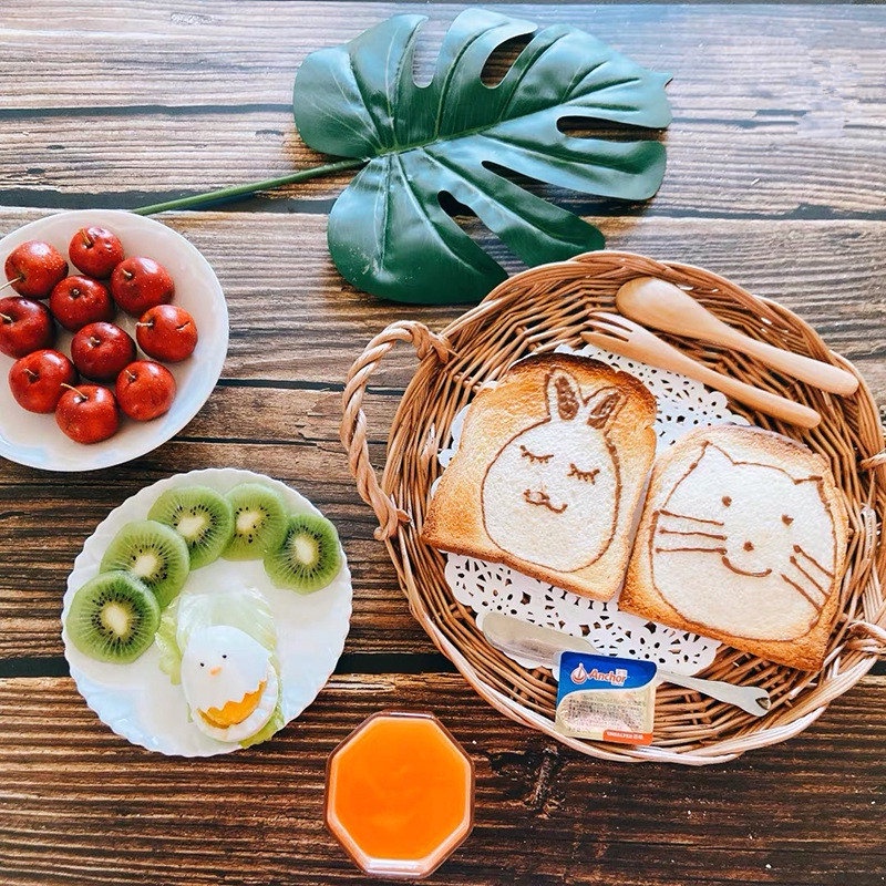 Khay đan mây đựng trái cây hình tròn / chữ nhật có tay cầm tiện lợi