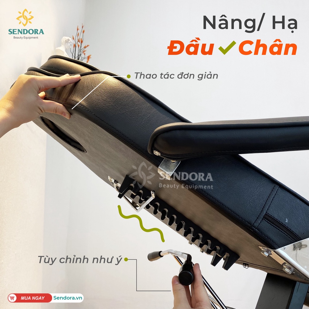 Giường phun xăm, spa, nối mi, Ghế tiêm Filler cao cấp – Màu đen HMBB-8850