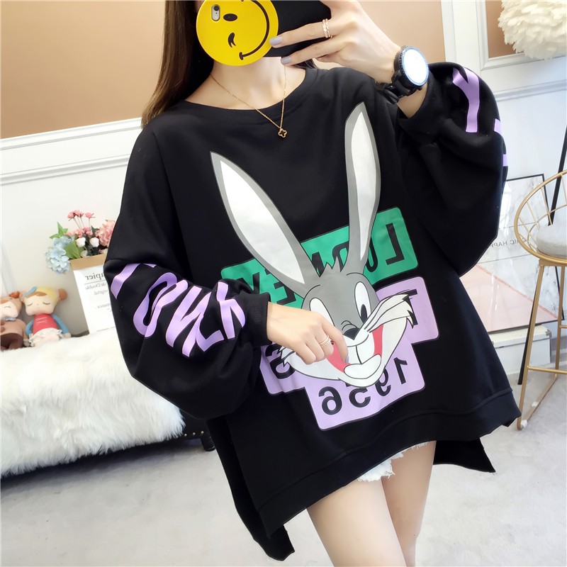 Áo Thun Cổ Tròn Dáng Rộng In Hình Cá Tính Thời Trang