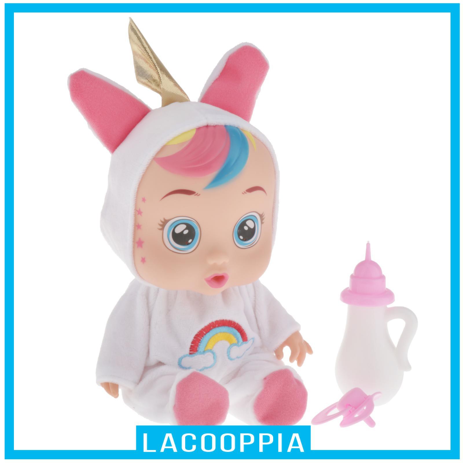 [LACOOPPIA] Electric Interactive Doll Baby Kids Toy Birthday Gift Make Sound Feeding&amp; Crying