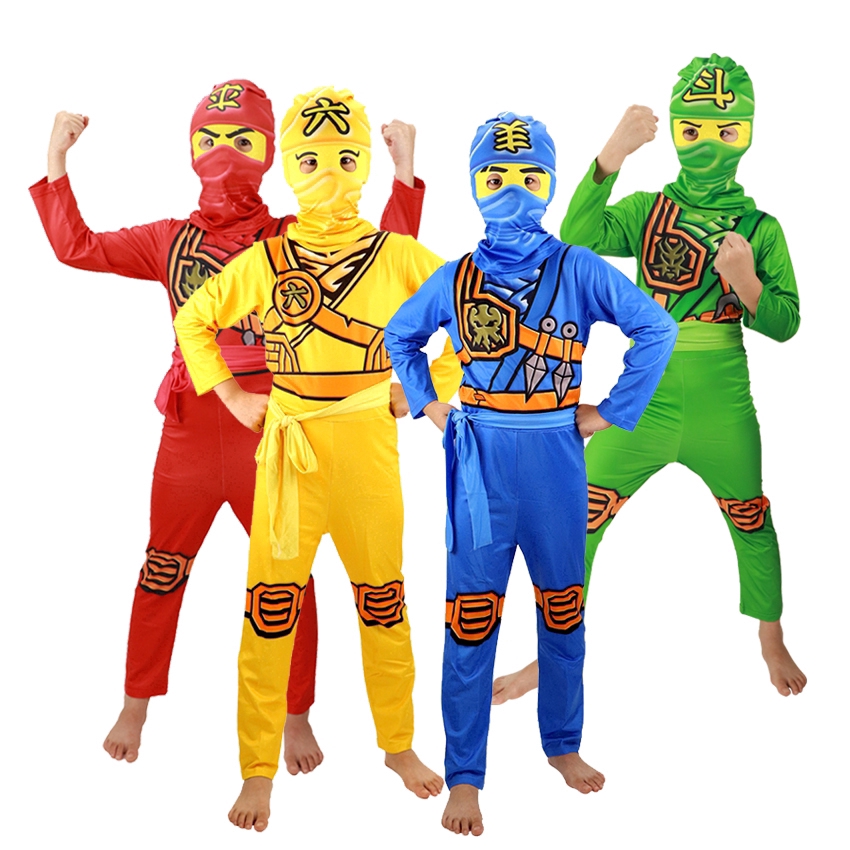 LEGO NINJAGO Role Cosplay Costume Halloween Boys Girls Jumpsuit Set Ninja Funny Party Kids Clothing