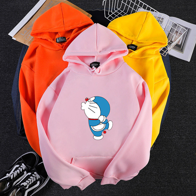 Áo Hoodie Nữ In Hình Doraemon 7 Màu Thời Trang