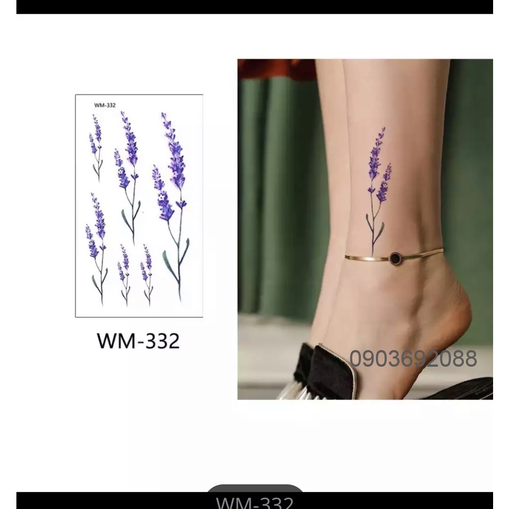 [HCM] Hình xăm dán - tattoo sticker bông hoa 10.5 x 6cm