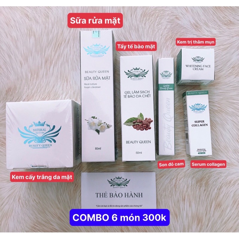 kem cấy trắng Beauty Queen(gia si)(Combo 6 món)