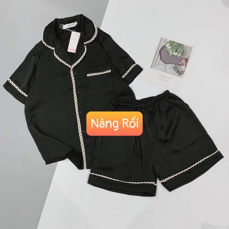 Bộ Lụa Cộc Tay Quần Đùi Chất Tằm Thái Phối Ren Siêu Phẩm | BigBuy360 - bigbuy360.vn