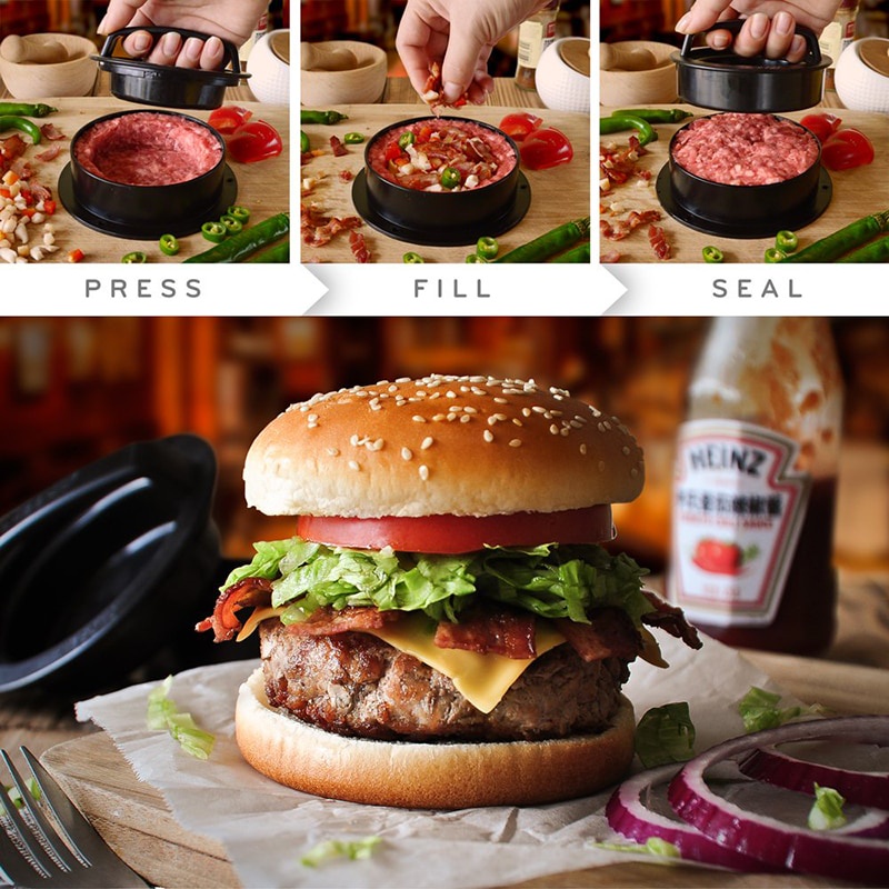 Khuôn Ép Thịt Làm Bánh Hamburger Hình Tròn Bằng ABS