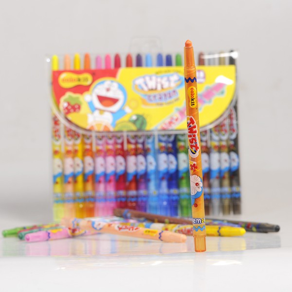 HỘP BÚT SÁP VẶN THIÊN LONG TCR-C05 DOREMON (18 MÀU) / BÚT SÁP VẶN 24 MÀU CRAYOLA