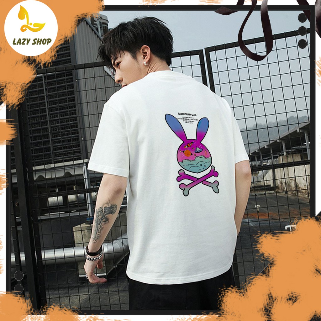 Áo Thun Nma Nữ Tay Lỡ Unisex In Thỏ Trippy Land ATIN13 - Áo Phông Unisex Trắng, Đen Tím, Vàng Nghệ, Xanh Chuối | BigBuy360 - bigbuy360.vn