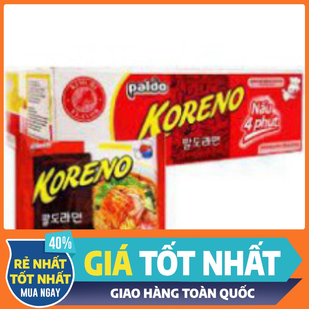 1 Thùng Mì Nấu 4 Phút Koreno Paldo Vị Bò Cay, Kim Chi, Gà Hầm, Hải Sản Cay Gói 100G