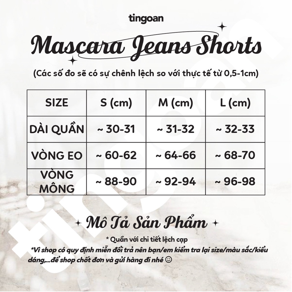 TINGOAN® - Quần shorts bò cắt cạp lệch màu xanh MASCARA JEANS SHORTS/BLUE