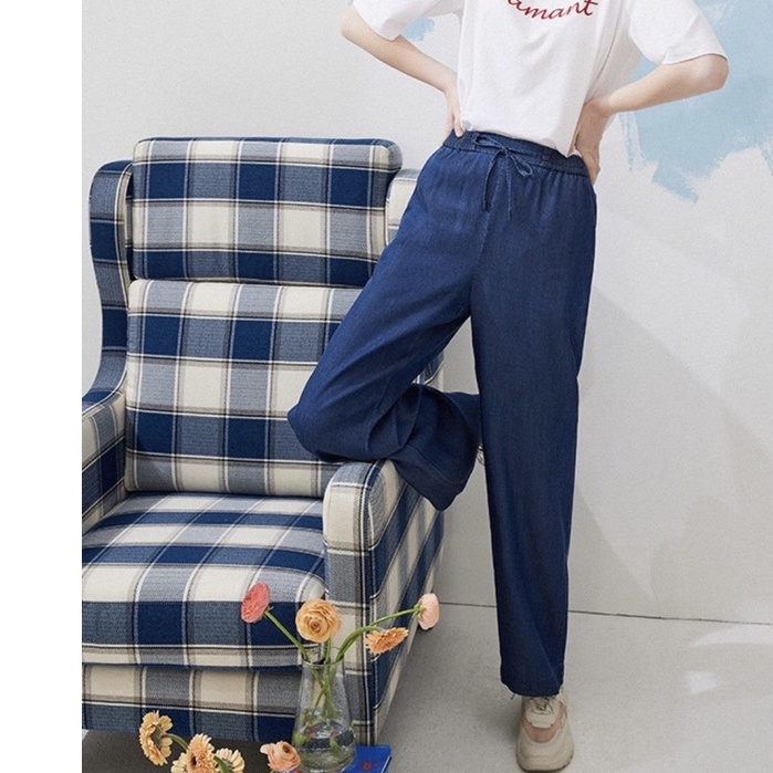 Hàng xuất xịn - Quần denim ống rộng chất vải tencel M1lla xuất khẩu