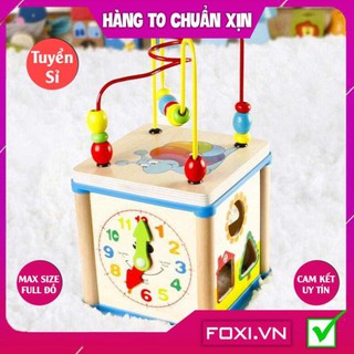 [FREESHIP HÀNG ĐẸP] Hộp Lập Phương 6 Mặt Phát Triển các kĩ năng cơ bản cho bé-Đồ chơi gỗ-giáo dục mầm non