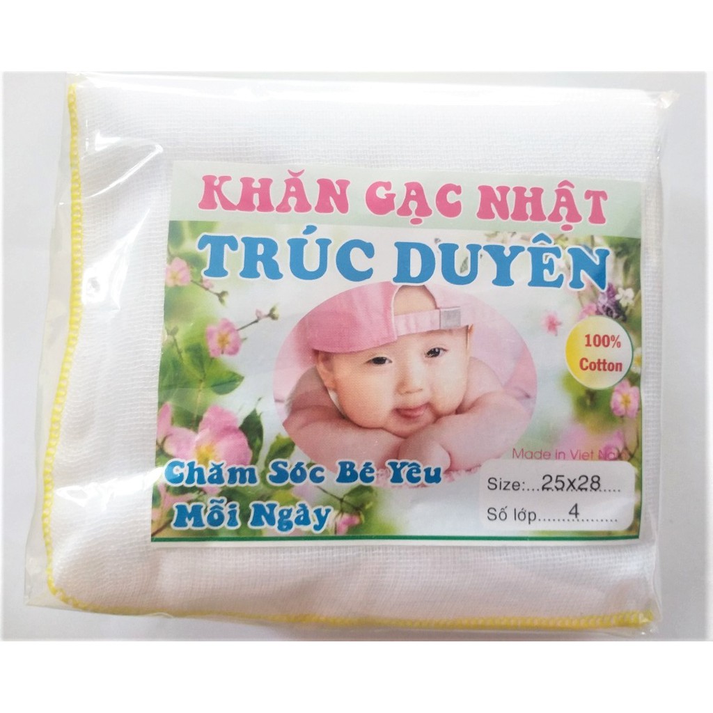 [Mã 267FMCGSALE giảm 8% đơn 500K] ComBo 10 Khăn Sữa 4 Lớp Cao Cấp Cho Bé Sơ Sinh - Khăn Sữa Em Bé 4 Lớp