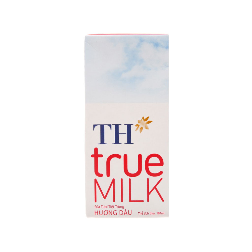 [CHÍNH HÃNG] Sữa Tươi Tiệt Trùng TH True Milk Hương Dâu Thùng 48 Hộp x 180ml