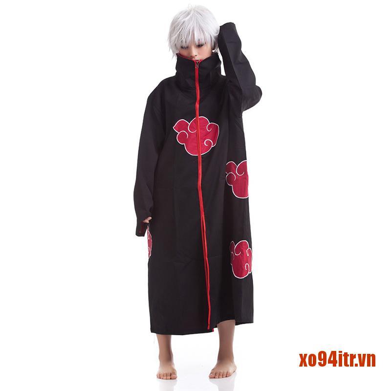 XOITR  Kids Anime Naruto Cosplay Akatsuki Cloak Uchiha Party Costume Accessories S