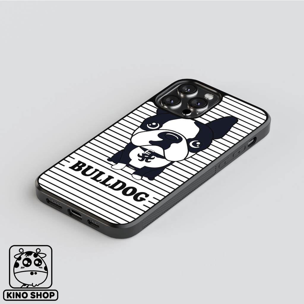 Ốp lưng iPhone KINOSHOP Bulldog viền dẻo đen silicon TPU chống ố vàng , chống va đập [ KN70 ]