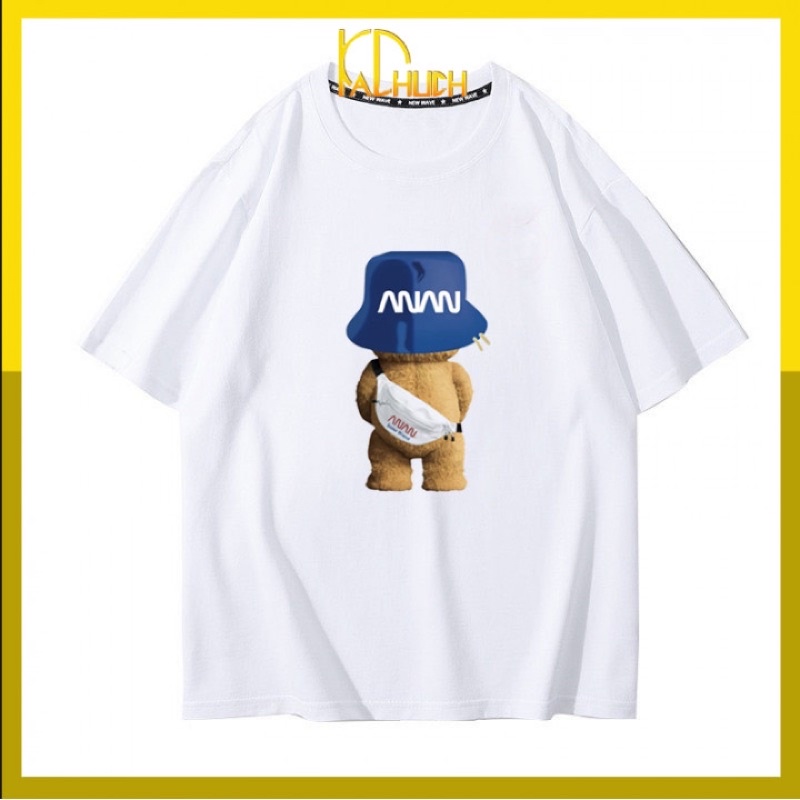 Áo thun tay lỡ form rộng in gấu NASA vải cotton dày dặn chuẩn bán shop