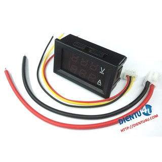 Đồng hồ led đo dòng điện, điện áp DC hiện số 100V 10A