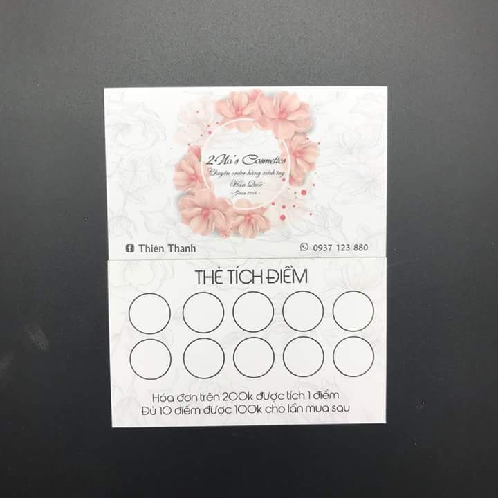 Thẻ Tích Điểm cho tiệm nail -In Bạch Dương