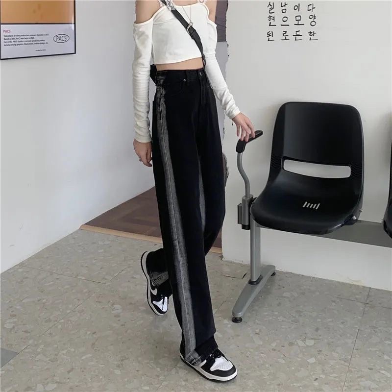 Quần jean nữ cạp cao phong cách Ulzzang Hàn Quốc  ngầu chất