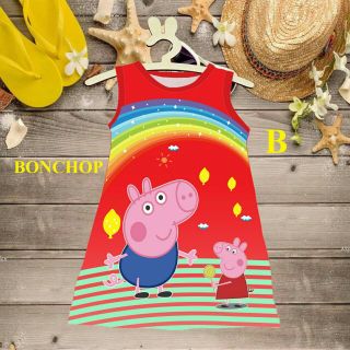 ĐẦM BÉ GÁI HEO PEPPA  xinh xắn đón Tết. Thun 100% mịn và đẹp. Form A duyên dáng dễ mặc.
❤️ Hình in 3D sắc nét