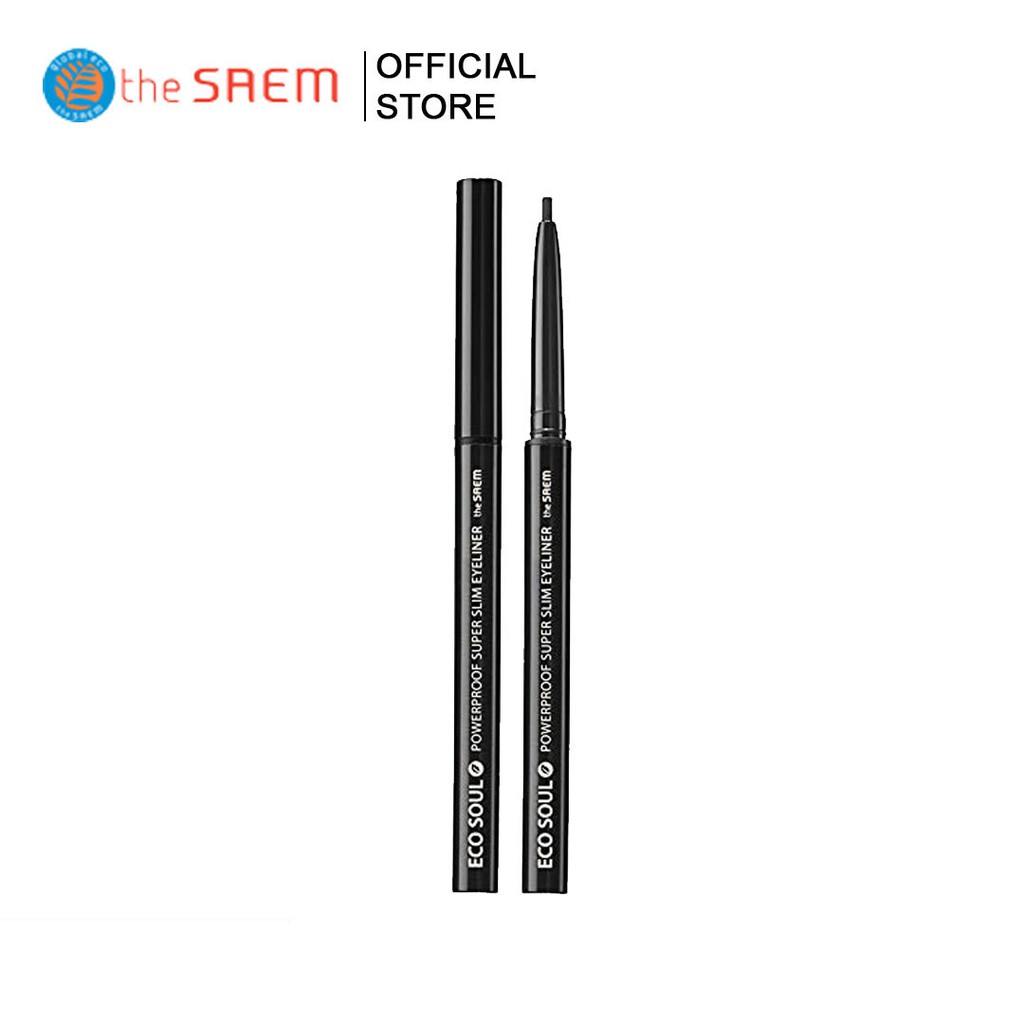 Bút Kẻ Mắt Chống Nước The Saem Eco Soul Powerproof Super Slim Eyeliner (0.1g)