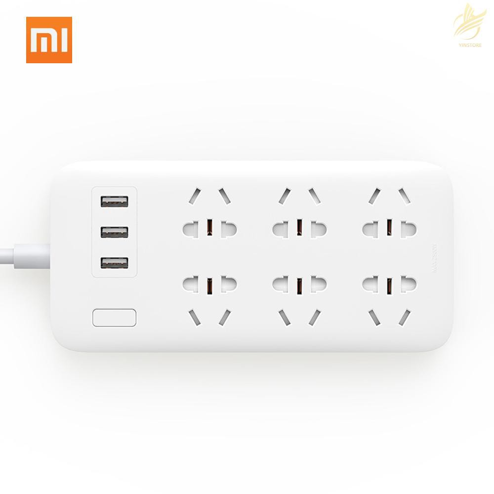 Ổ Cắm Điện Xiaomi Mijia 6 Cổng Usb Kèm 3 Phích Cắm 250v